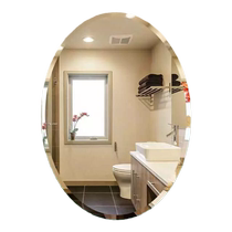 Salle de bain Toilet Miroir Stick Free Stiletto Wall Cosmétique Miroir Wash Room Oval Salle de bains Cuisine Miroir