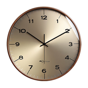 Ultra-quiet large digital solid wood aluminum wall clock
