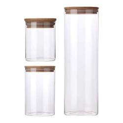 Household glass bottle with lid storage sealed jar food grade tea jar storage jar grain box storage small jar