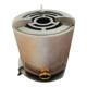 New small round steel barrel wooden carbon tea stove