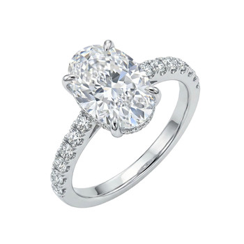 Leidy minimalist 4 carat ice flower cut dove egg ring