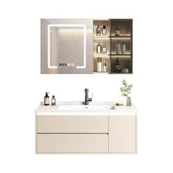 Oaks bathroom cabinet integrated basin solid wood washbasin cabinet combination bathroom cabinet washbasin cream style