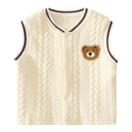 婧麒婴儿马甲春秋新生宝宝外穿小马夹a类婴幼儿夹棉保暖内穿背心