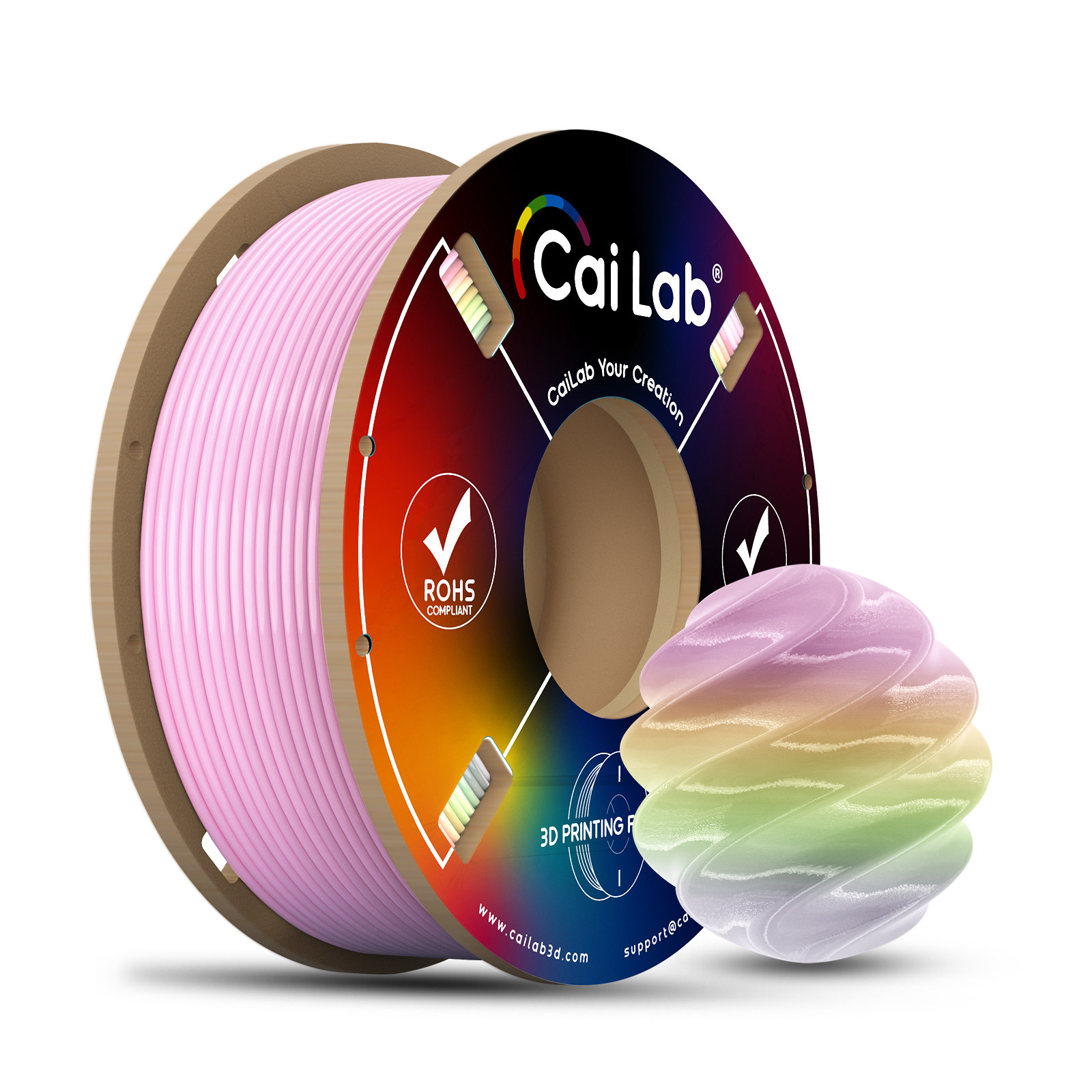 Caiduowu เส้นใยพิมพ์ 3D Petg สีใส สีดำ สีขาว ไม่ติดขัด ใช้งานร่วมกับเครื่องพิมพ์ Tuozhu H2D X2D Chuangxiang