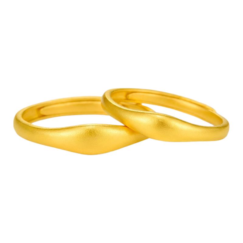 Ping jewelry gold arc secret pure gold couple rings ancient gold couple rings new product high