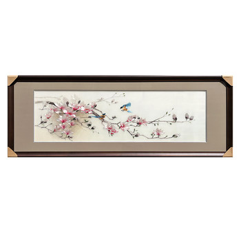 Yuanyi ມືຖັກແສ່ວທີ່ບໍລິສຸດ Su embroidery ສໍາເລັດຮູບຫ້ອຍ 4 ໄຫມງາມ magnolia ດອກເຮືອນ Hexing ຫ້ອງດໍາລົງຊີວິດການສຶກສາການຕົກແຕ່ງສີ