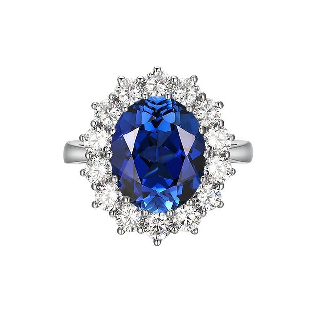 Retro style small carat white sapphire ring