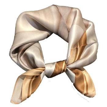 Gift silk scarf small square scarf for women versatile milk tea color