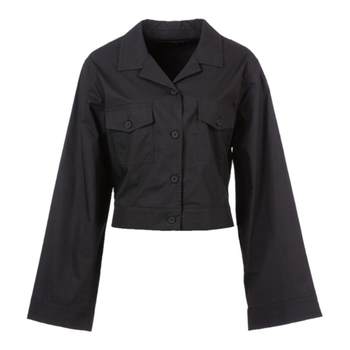 odbo Opel short coat women's 2023 spring black short shirt women's multi-sleeved top-sleeves ເສື້ອແຂນຍາວ