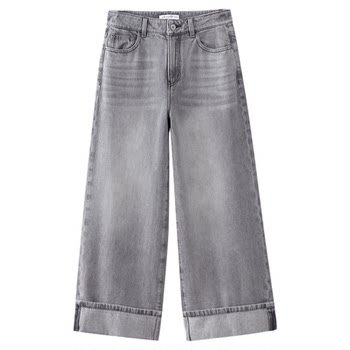 Shuiyunjian retro ລ້າງ jeans ແມ່ຍິງຂາຍາວຂາກວ້າງຂາຝ້າຍບໍລິສຸດ 2026 ພາກຮຽນ spring ແບບໃຫມ່