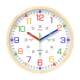 Early education learning solid wood silent wall clock living room study study home clock student hanging wall punch-free clock