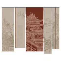 중국 스타일의 레트로 롤러 블라인드 소프트 파티션 핸드 풀 커튼