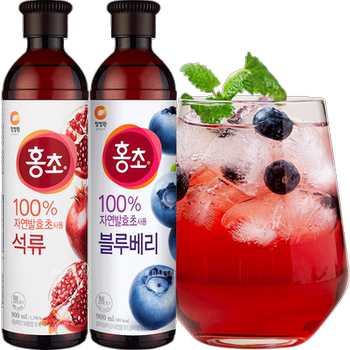 Chingjingyuan Korean Imported Pomegranate Red Vinegar Blueberry Vinegar Concentrated Juice Korean-Style Drink Fruit Vinegar Drink 900ml