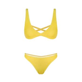 Yellow sexy triangle bikini oceanmystery
