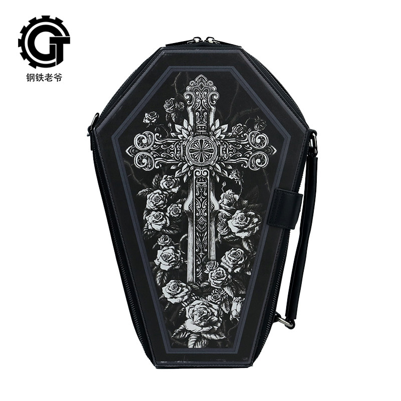 DEVILSHACKLES Original Design Retro Bag Crossbody/Shoulder Handbag with Antique Coffin Design DWB-2019