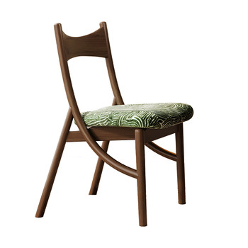 Medieval dining chair 2026 new household solid wood chair designer cat ear chair french leisure soft bag dining table and chairs