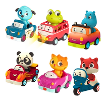 (Self-operated) Bile btoys baby soft rubber pull-back car car toy car hippopotamus bus frog panda