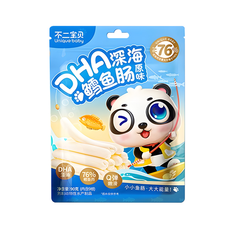 Fujibaby DHA cod sausage original corn flavor snack snack 76% fish sausage