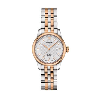 Tissot 天梭力洛克系列女表机械机芯镶钻镀金带手表