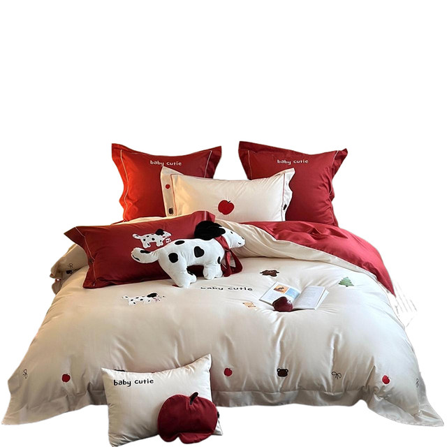 100 Australian cotton four-piece set full cotton embroidery ins