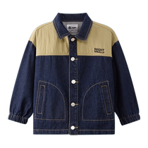 Zuoxi childrens clothing boys denim jacket childrens autumn clothing spring and autumn 2024 new boys and big childrens autumn clothing trend