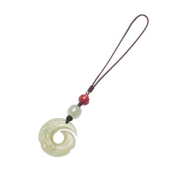Qiongrui anti-lost natural hetian jade retro mobile phone pendant