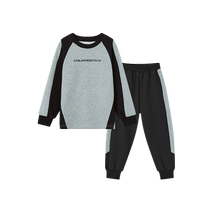 More than a number of boys sports suit Spring autumn collision color splicing round collar childrens sweatpants two sets of handsome qi and autumn clothes