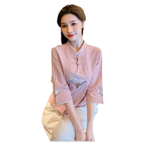 Traditional Chinese Medicine Health Center Physiotherapy Work Clothes Womens Chinese Cotton and Linen Han Clothes Ear Picking Moxibustion Work Clothes Foot Bath Club Technician Clothes