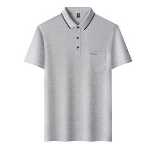 有口袋保罗纯棉夏季短袖t恤男士翻领刺绣polo衫爸爸大码体恤上衣