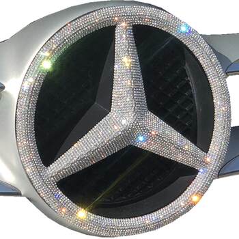 Suitable for diamond-set mercedes-benz center grille large standard modification c-class e-class b-class glkclagla-class automobile decoration car stickers diamonds
