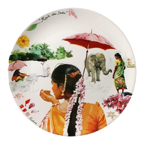 French GIEN Road to India series tableware ceramic plates bowls coffee tea cups gifts originally imported from France