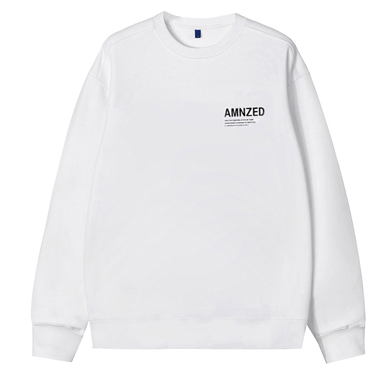 Brand men's clothing men's long-sleeved T-shirt cotton sweatshirt autumn and winter velvet thickened bottoming top new style black popular