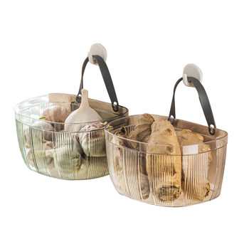 Extra thick onion, ginger and garlic storage basket transparent large opening