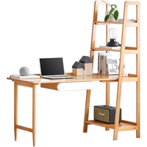 Original pure solid wood desk bookshelf combination desk beech wood desk study table D4175