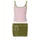 Suspenders ສີ contrast + ກະໂປງ strappy ແລະຊຸດ culottes