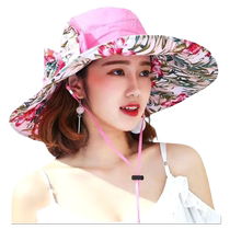 Trendy double-sided hat womens summer bow beach hat big brim hat sun hat big brim hat foldable sun hat