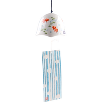 (Self-operated) Yakushi kiln hand-painted goldfish wind chime Japanese style pendant ceramic outdoor hanging bell imported high-end