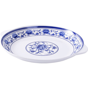 Metamine plastic blue and white porcelain restaurant restaurant cooking plate