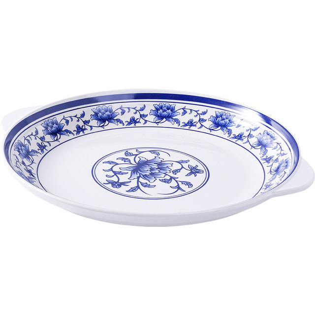 Metamine plastic blue and white porcelain restaurant restaurant cooking plate
