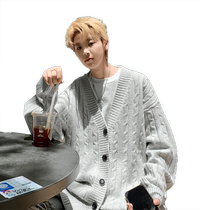 Xiaoxiangfeng Sweater Mens Spring and Autumn New Loose Casual Simple Knitted Sweater Teen Trendy Cardigan Jacket