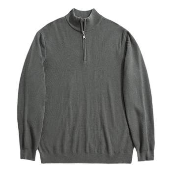 Sea highway machine washable half-zip stand collar wool sweater men's autumn and winter simple casual inner knitted sweater