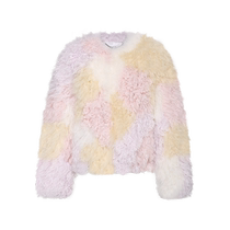 (Self-operated)Ozlana female Monet Garden Symphony color-blocking fur all-in-one autumn and winter warm wool fur