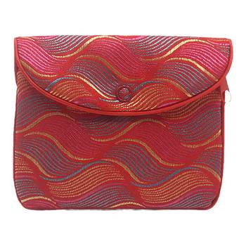 Embroidery forged zipper bag jewelry storage bag