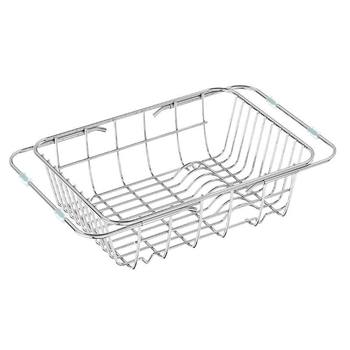Kitchen sink drain basket telescopic stainless steel drain rack