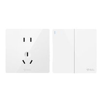 Bull single-open double-control switch panel household concealed double-open double-control one-open double light switch five-hole socket