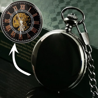 Pocket watch retro mechanical fully automatic clockwork men's student flip exquisite can put photos female luminous old-fashioned clockwork