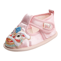 2024 Autumn Baby Handmade Cloth Shoes One Year Old Female Baby Shoes Boy Tiger Shoes Hanfu Embroidered Shoes Baby