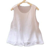 Lined white linen cotton camisole womens inner sweat-absorbent breathable loose ramie sleeveless top
