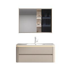 TOTGG bathroom cabinet combination ceramic integrated washbasin cream style bathroom beauty smart mirror cabinet washbasin