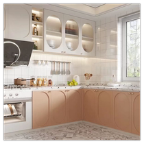 Rabbit Kitchen Cabinet Customized Integral Quartz Stone Countertop Open Stove Kitchen Design and Decoration Customized